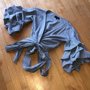 Gracia wrap bell sleeve blouse
